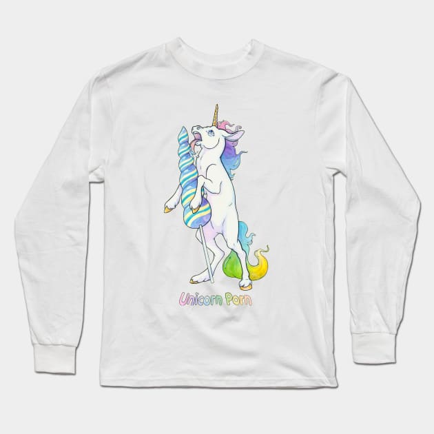 Unicorn Porn Long Sleeve T-Shirt by charamath